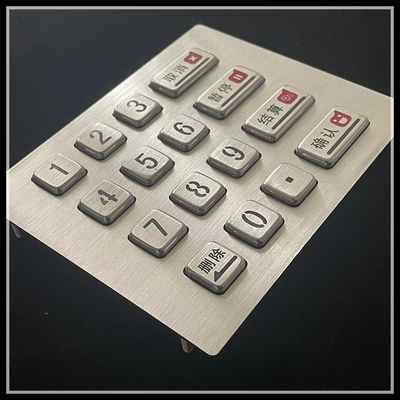 Stainless Steel Metal Numeric Keypad Waterproof For Self Service / Car Washing Machine