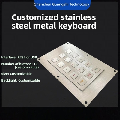 Customized stainless steel metal button metal keyboard, waterproof, dustproof, and bacteria resistant keyboard
