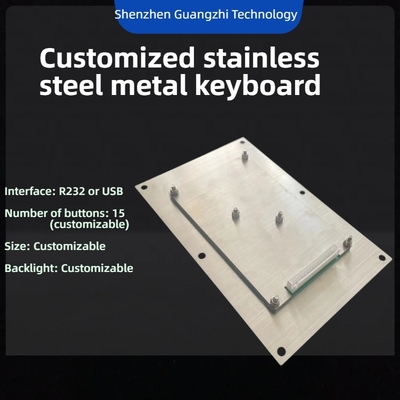Customized stainless steel metal button metal keyboard, waterproof, dustproof, and bacteria resistant keyboard