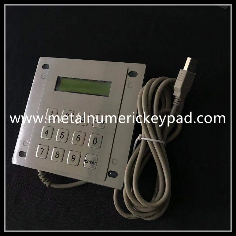 12 Key Metal Numeric Keypad Stainless Steel 304 With Led Display