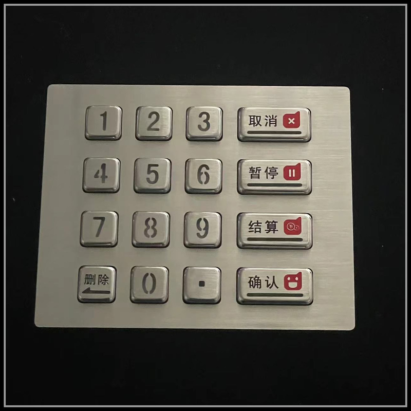 Stainless Steel Metal Numeric Keypad Waterproof For Self Service / Car Washing Machine