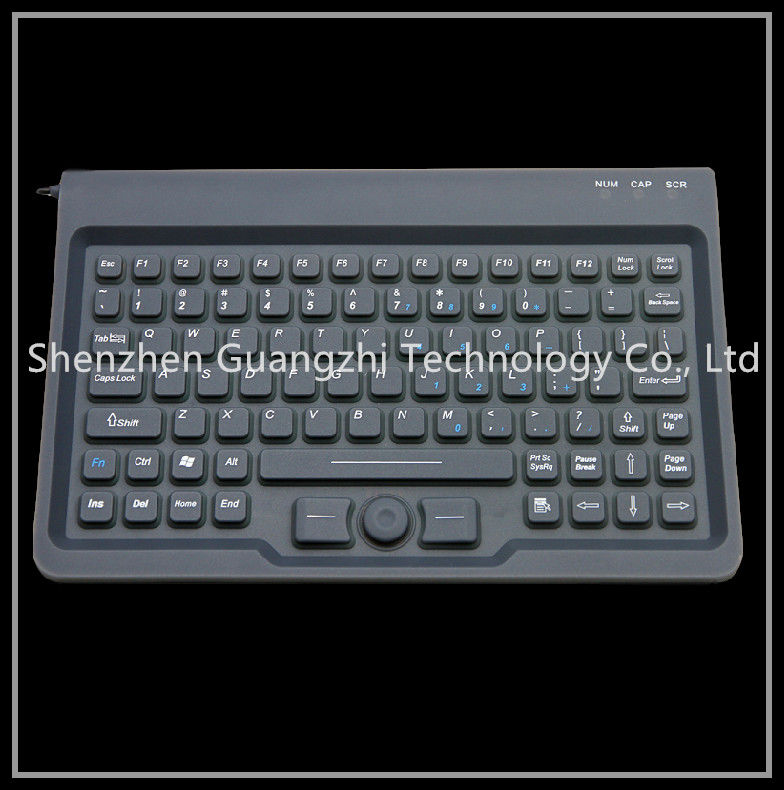 Black Silicone Rubber Keypad With Full Size Trackball Mouse Usb Or Ps2 Connection